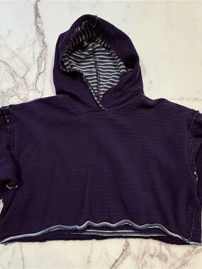 Free People Movement Hooded Pullover Top in Navy